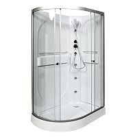 Душевая кабина AvaCan L602R N с гидромассажем, 120×80 см, асимметричная форма, прозрачное стекло, правая ориентация, без крыши