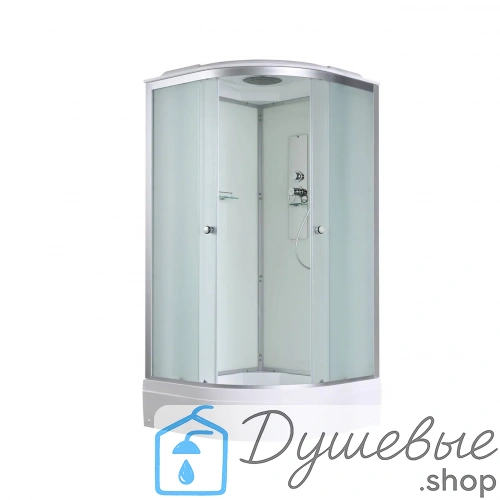 Душевая кабина AvaCan D3010 стандартная 100×100 см четверть круга, матовое стекло, универсальная ориентация, с крышей, без гидромассажа