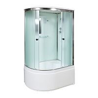 Душевая кабина AvaCan D512S R с электрикой 120×90 см, четверть круга, матовое стекло, универсальная ориентация, крыша, без гидромассажа