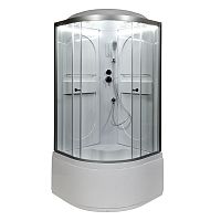 Душевая кабина AvaCan L610 LED 100×100 см, четверть круга, прозрачное стекло, универсальная ориентация, с крышей, без гидромассажа