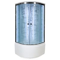 Душевая кабина AvaCan EM4590 LED 90×90 см, четверть круга, стекло с узором, универсальная ориентация, с крышей, без гидромассажа
