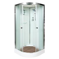 Душевая кабина AvaCan D08S 80×80 см, четверть круга, матовое стекло, универсальная ориентация, с крышей, без гидромассажа