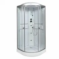 Душевая кабина AvaCan L601 с гм. и эл. 100×100 см, четверть круга, прозрачное стекло, универсальная ориентация, с крышей и гидромассажом