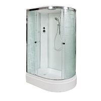 Душевая кабина AvaCan EM 3012 L 120×90 см асимметричная прозрачное стекло с крышей, без гидромассажа.