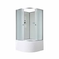 Душевая кабина AvaCan D5080 N без крыши, 80×80 см, четверть круга, матовое стекло, универсальная ориентация, без гидромассажа