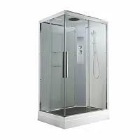 Душевая кабина AvaCan K2810 стандартная 100×80 см прямоугольная, прозрачное стекло, универсальная ориентация, с крышей, без гидромассажа