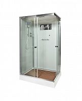 Душевая кабина AvaCan K402S 120×90 см, прямоугольная, прозрачное стекло, универсальная ориентация, крыша, без гидромассажа