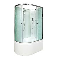 Душевая кабина AvaCan EM 4511 N R с гидромассажем, 110×80 см, асимметричная форма, стекло с узором, правая ориентация, без крыши.