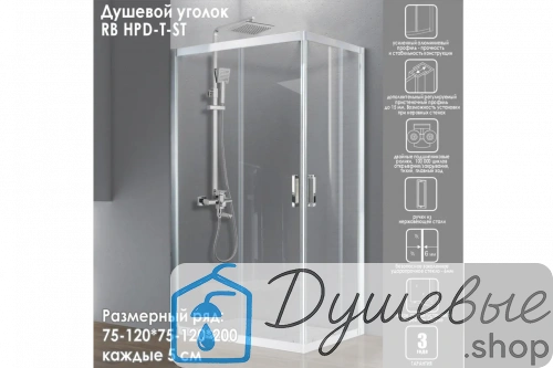 Душевой уголок Royal Bath RB HPD-T-ST 120х90х200 прозрачное стекло фото 3