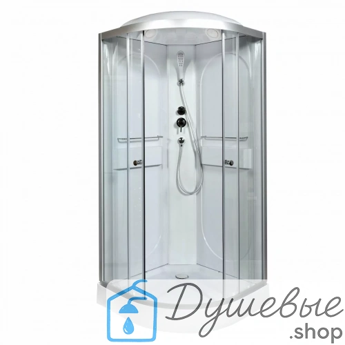 Душевая кабина AvaCan L601 стандартная 100×100 см четверть круга прозрачное стекло с крышей.