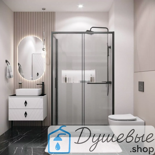 Душевое ограждение Grossman Style 120.K33.05.1290.21.02 120х90х195 см черный матовый стекло шиншилла фото 4