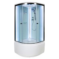 Душевая кабина AvaCan D90S LED 90×90 см, четверть круга, матовое стекло, универсальная ориентация, крыша, без гидромассажа