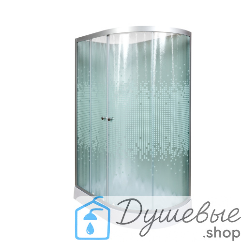 Душевая кабина AvaCan L902 L N без крыши 120×80 см, асимметричная форма, стекло с узором, гидромассаж, левая ориентация фото 3