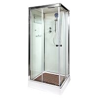Душевая кабина AvaCan K409S, 90×90 см, квадратная, прозрачное стекло, универсальная ориентация, с крышей, без гидромассажа