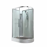 Душевая кабина AvaCan EM2812LNT без крыши, 120×80 см, асимметричная форма, прозрачное стекло, левая ориентация, без гидромассажа
