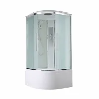 Душевая кабина AvaCan EM5011new стандартная 110×110 см, четверть круга, матовое стекло, универсальная ориентация, с крышей, без гидромассажа