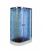 Душевая кабина AvaCan EM1512 R LED с гидромассажем, 120×80 см, асимметричная, стекло с узором, правая ориентация, крыша.