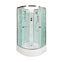 Душевая кабина AvaCan EM2710 N 100×100 см, четверть круга, стекло с узором, универсальная ориентация, без крыши, без гидромассажа