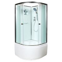 Душевая кабина AvaCan D10 100×100 см, четверть круга, матовое стекло, универсальная ориентация, без крыши, без гидромассажа
