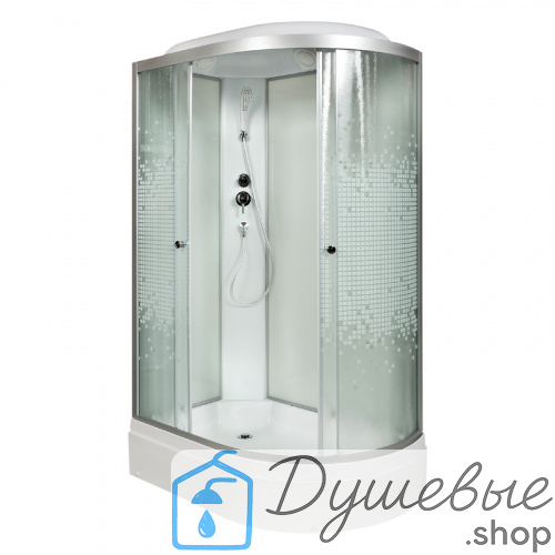 Душевая кабина AvaCan L 720 L стандартная 120×80 см асимметричной формы, стекло с узором, левая ориентация, с крышей, без гидромассажа