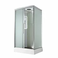 Душевая кабина AvaCan KD2911LED 110×90 см, прямоугольная, матовое стекло, универсальная ориентация, крыша, гидромассаж.