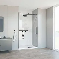 Душевая дверь Vincea Como Soft VDS-1CS110CLGM 1100 вороненая сталь стекло прозрачное
