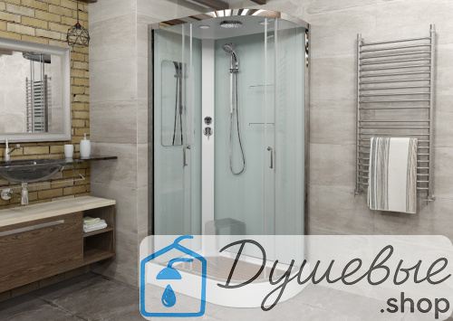 Душевая кабина AvaCan A102 L, 120×80 см, асимметричная форма, прозрачное стекло, левая ориентация, с крышей, без гидромассажа фото 3