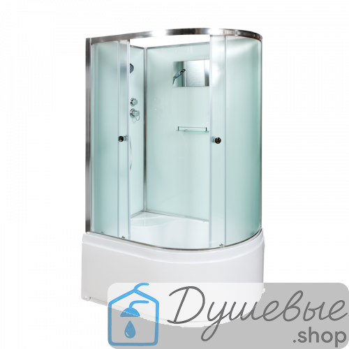 Душевая кабина AvaCan D120 L, 120×80, асимметричная форма, матовое стекло, левая ориентация, без крыши, без гидромассажа