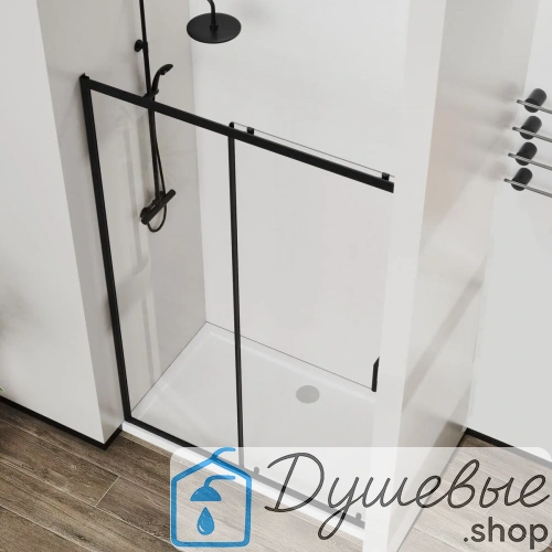 Душевая дверь Vincea City VDS-5CT120CLB 1200 черный стекло прозрачное фото 6