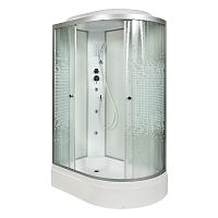 Душевая кабина AvaCan L 720 L с гм. и эл. 120×80 см, асимметричная, с узором, левая ориентация, крыша, гидромассаж