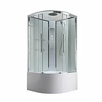 Душевая кабина AvaCan EM5080T 80×80 см четверть круга, прозрачное стекло, универсальная ориентация, крыша, без гидромассажа