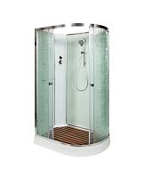 Душевая кабина AvaCan EM 1512 N L 120×80 см асимметричная с узором стекла, левая ориентация, без крыши, без гидромассажа