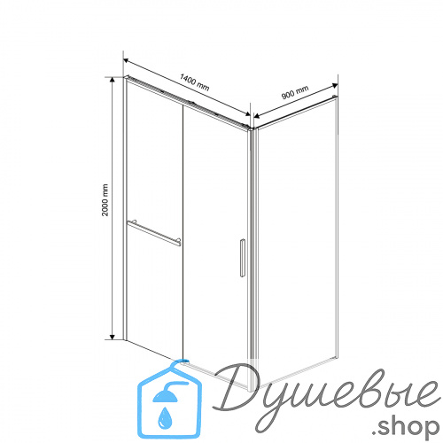 Душевой уголок Vincea Slim Soft VSR-1SS9014CLGM 1400х900 фото 5