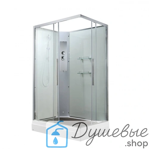 Душевая кабина AvaCan K2810N без крыши, 100×80 см, прямоугольная, прозрачное стекло, универсальная ориентация, без гидромассажа фото 4