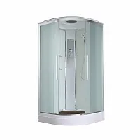 Душевая кабина AvaCan EM2090 стандартная, 90×90 см, четверть круга, матовое стекло, универсальная ориентация, с крышей, без гидромассажа.