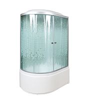 Душевая кабина AvaCan L920 R с электрикой, 120×80 см, асимметричная форма, стекло с узором, правая ориентация, с крышей, без гидромассажа