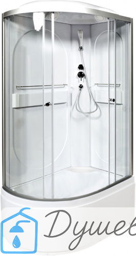 Душевая кабина AvaCan L620R стандартная 120×80 см асимметричная, прозрачное стекло, правая ориентация, с крышей.
