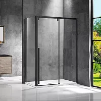 Душевой уголок Vincea Lugano VSR-1L1013CLB-1, 130х100, профиль черный, стекло прозрачное