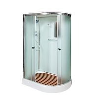 Душевая кабина AvaCan D102S L с электрикой, 120×80 см, асимметричная, матовое стекло, левая ориентация, крыша, без гидромассажа