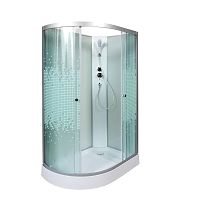 Душевая кабина AvaCan L902 R N без крыши, 120×80 см, асимметричная форма, стекло с узором, правая ориентация, без гидромассажа.