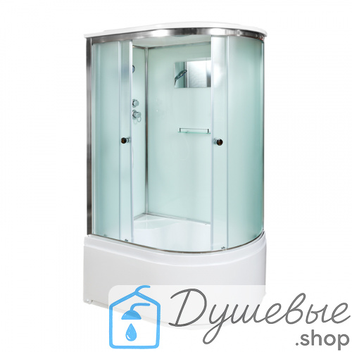 Душевая кабина AvaCan D512S L 120×90 см, асимметричная, матовое стекло, левая ориентация, с крышей, без гидромассажа