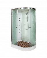 Душевая кабина AvaCan EM 1511 L с гидромассажем, 110×80 см, асимметричная, стекло с узором, левая ориентация, с крышей.