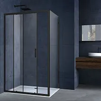Душевой уголок Vincea Alpha VSR-3AL9011CLB 1100х900 черный стекло прозрачное