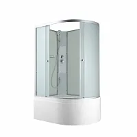 Душевая кабина AvaCan C5012L N без крыши, 120×80 см, асимметричная, матовое стекло, левая ориентация, без гидромассажа.