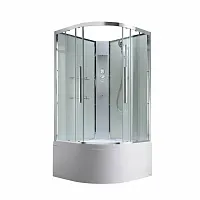 Душевая кабина AvaCan EM5010NT без крыши, 100×100 см, четверть круга, прозрачное стекло, универсальная ориентация, без гидромассажа