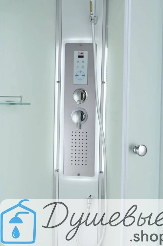 Душевая кабина AvaCan C5010 LED 100×100 см, четверть круга, матовое стекло, универсальная ориентация, с крышей, с гидромассажем фото 6