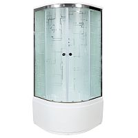 Душевая кабина AvaCan EM 4580, 80×80 см, четверть круга, с узором, универсальная ориентация, крыша, без гидромассажа