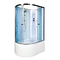 Душевая кабина AvaCan EM4511 N R LED 110×80 см асимметричная с узором на стекле, правая, без крыши, без гидромассажа