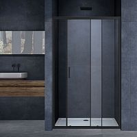Душевая дверь Vincea Alpha VDS-3AL110CLB 1100 черный стекло прозрачное