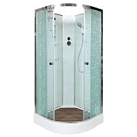 Душевая кабина AvaCan EM 1510 N 100×100 см, четверть круга, с узором, универсальная ориентация, без крыши, без гидромассажа